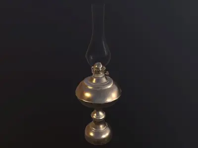 Lantern- PBR Game Ready oil lamp Low-poly 3D model