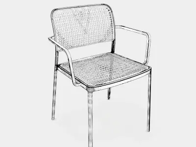 Aluminium armchair for interior and exterior 3D model
