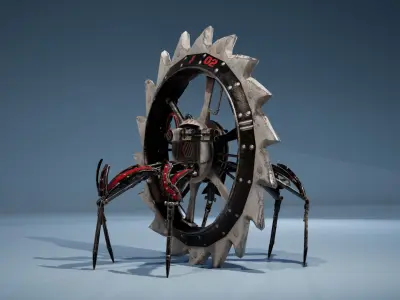 MechWheel1 Low-poly 3D model