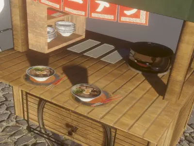 Ramen stall Free 3D model