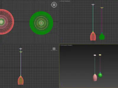 Lamp Hanging Round Ombre 3D model