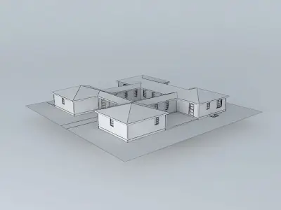 Courtyard house 2322 Free 3D model