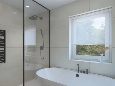 Cozy bathroom with shower area 3D model