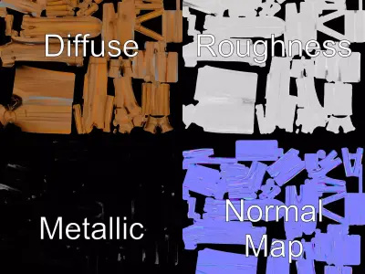 Rustic Wooden Fence model pack Texture