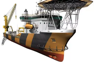 Pipe laying ship 3D model
