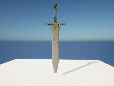 Stylized Sword Statue Low-poly 3D model