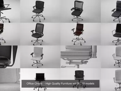 Office Chairs  - High Quality Furniture vol 06 3D Model Pack