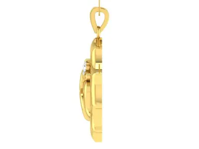 light weight yellow gold  diamond pendent -ZA PN 4224 3D print model