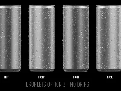 High Quality 250ml Drink Can with Droplets and Drips 3D model