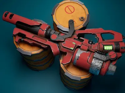 Sci-Fi Gun Futuristic Weapon Low-poly 3D model