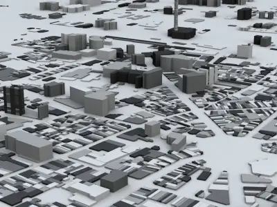 Tainan City Streets and Buildings 3D model