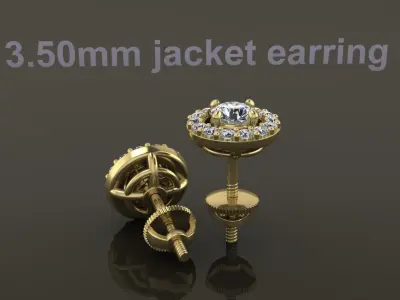 Earring Diamond Jacket Style2 3mm50 3D print model