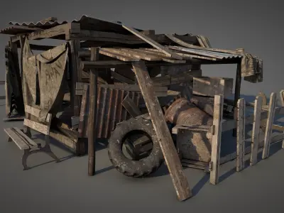 Abandoned Slum Shelters V1 3D model