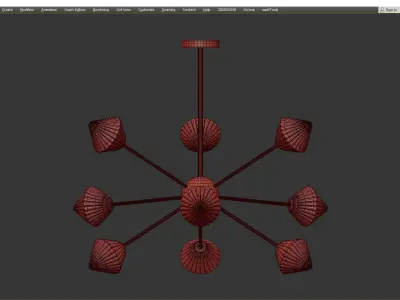Amber Glass Diamond Hanging Chandelier Low-poly 3D model