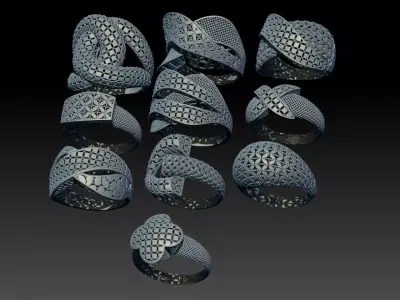 10 light weight rings  STL files  ready for print 3D print model 3D Model Pack purchase