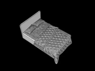 Bed High poly in box on street 3D model