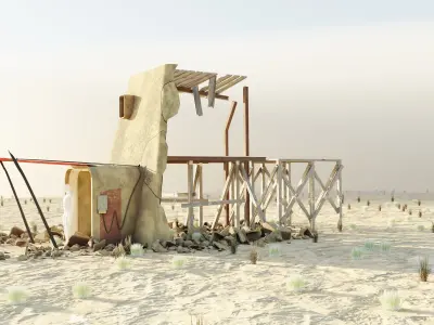 Abandoned scifi outpost 3D model