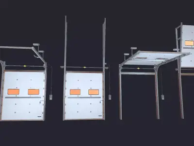 Sectional gate Low-poly 3D model