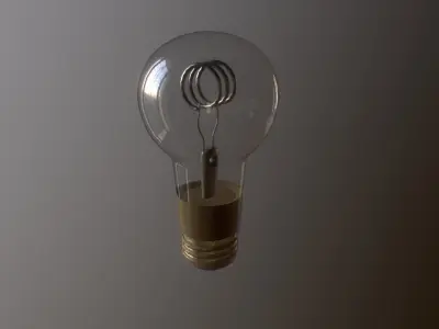 Generic Glass Light Bulb Low-poly 3D model