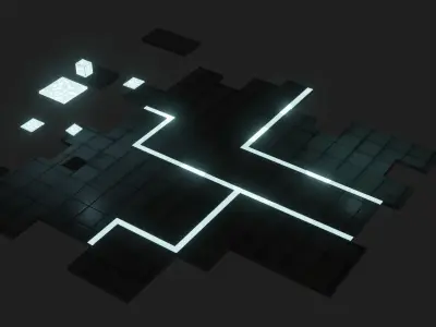 Sci-Fi Platform in the void  Low-poly 3D model
