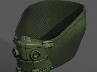 Gas mask respirator scifi futuristic 3d  Low-poly 3D model 34
