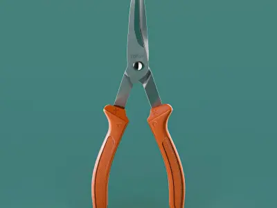 garden scissors gardening tools Low-poly 3D model