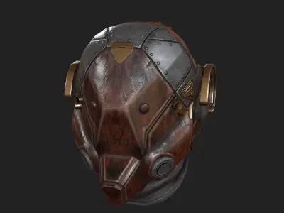  Scifi helmet Low-poly 3D model