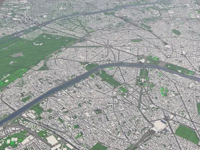 Paris France 30x30km 3D City Map 3D model