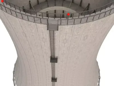 Cooling Tower 3D model 2