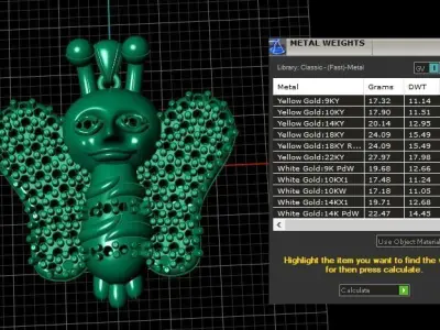 Butterfly Diamond pendant for women 3d Printable Model 3D print model