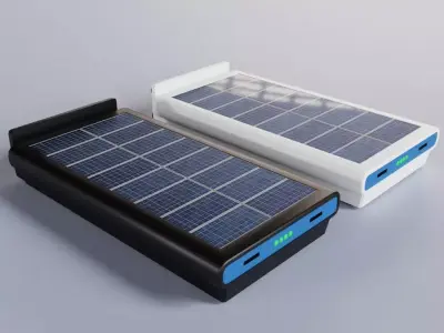 Solar Powered Power Bank Battere Type C Concept Design 3D model