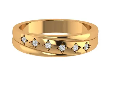 Round Diamond Band 3D print model