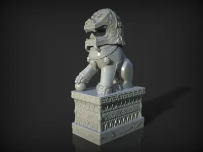 China lions statue 3D print model