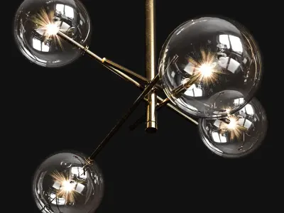 Chandelier Gallotti and Radice Bolle 4 lights 3D model