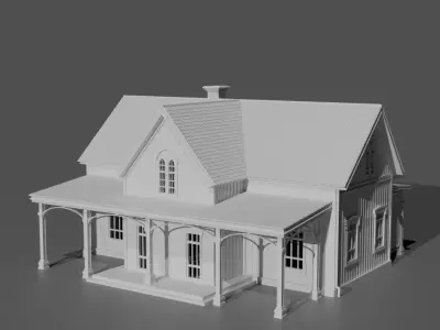 Classic Countryside Wooden House 3D print model