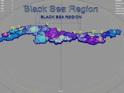 Black Sea Region  Turkey map region geography political 3D model