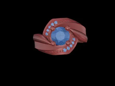 Stylish Women Ring 3D Model STL 3DM Format for Jewelry Print 3D print model