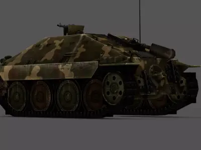Hetzer Tank 3D Model Low-poly 3D model