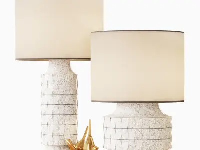 Ceramic Texture Table Lamp - Tall 3D model