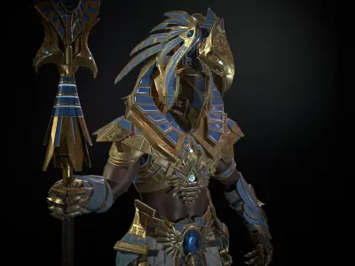 Egyptian Gods Gor Low-poly 3D model