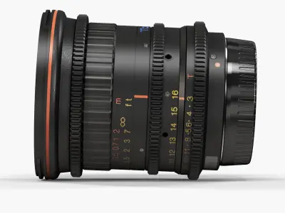 Tokina Cinema ATX 11-16mm T3 Canon EF Lens Low-poly 3D model