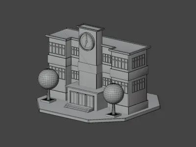 School 3D Illustration 3D model