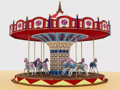 CAROUSEL 3D Low-poly 3D model