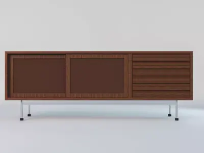 cabinet sideboard with two doors Low-poly 3D model