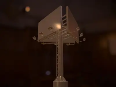 Three Sided Billboard  Low-poly 3D model