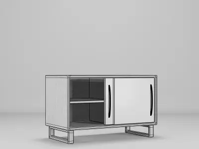 Wood Cabinet 80x40x50  Low-poly 3D model