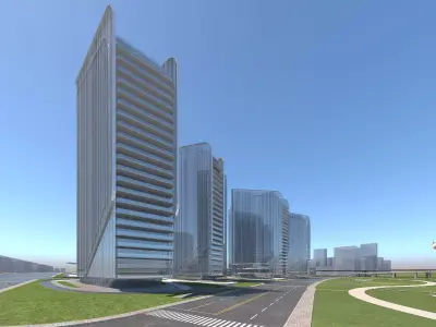 Modern architecture  high-rise buildings 3D model