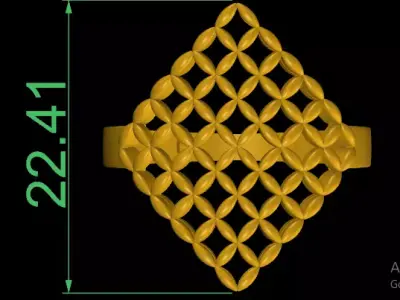 Fashion Ring Ready Printable Model 3D print model  3D print model purchase