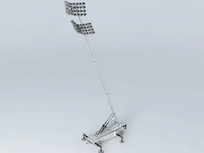 Portable Flood Light Tower Free 3D model