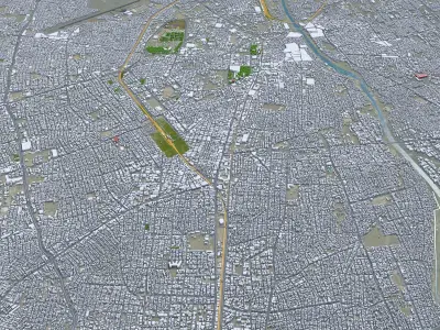 Rajkot Gujarat India 35km AI Low-poly 3D model